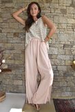 Rustic Nature Bubble Cotton Split Kick Pant Washed Peachy Nude